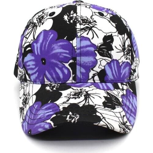 2019 Cartoon Flower Print Casquette Baseball Cap Adjustable Snapback Hats for Girl and Women 221