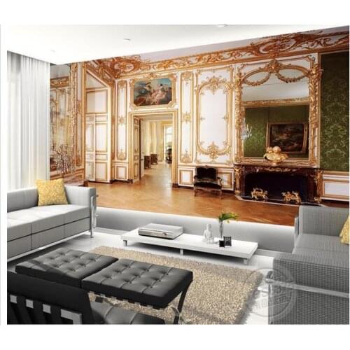 3d customized wallpaper European-style palace retro space expansion mural living style wallpaper Home Decoration