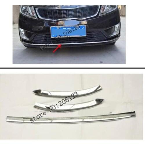 ABS Chrome Front Grille Around Trim Front bumper Around Trim Racing Grills Trim 2011-2014 for KIA Rio/K2