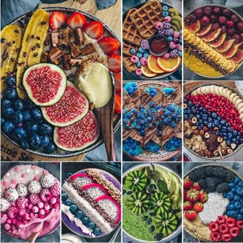 New 5D DIY Diamond Painting Landscape Cross Stitch Food Fruit Diamond Embroidery Full Square Round Drill Home Decor Manual Gift
