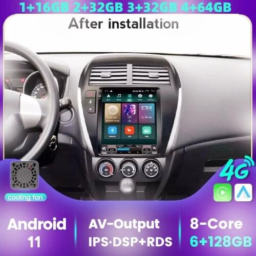 For Mitsubishi ASX 1 2010 - 2016 Tesla Style Screen Car Radio Multimedia Video Player Navigation GPS Android No 2din 2 Din RDS