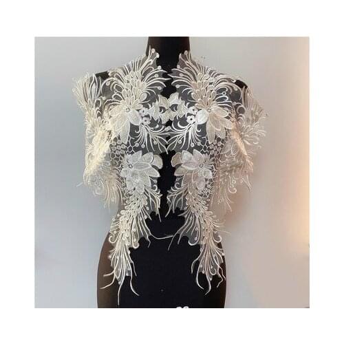 White Inlaid Silver Thread Flowers Phoenix Tail Wedding Accessories Jewelry Handmade Diy Decals