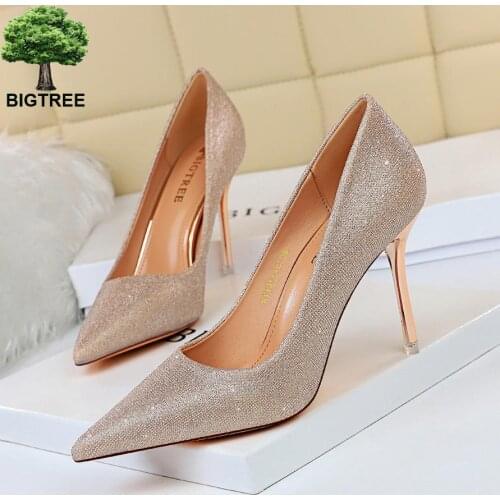 Bigtree Women Shoes High Heel 2020 Pointed Toe Thin Heel Shoes Mujer Bombas Wedding Party Sexy Shoes For Women High Heels Sex