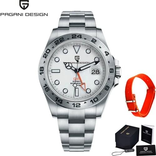 PAGANI Design New Mens Automatic Mechanical Watch GMT Watch Sapphire Stainless Steel Sports Waterproof Watch Relogio Masculino