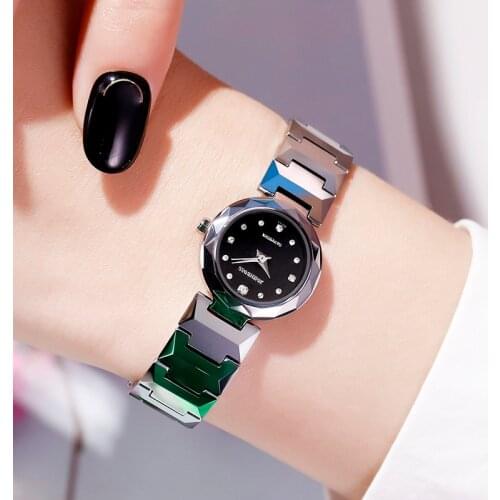 John Boss Simple Design Swiss Move Sapphir Cyrstal Watch Woman Diamond Cutting Buzel Design Water Resist Tungsten Steel Watch