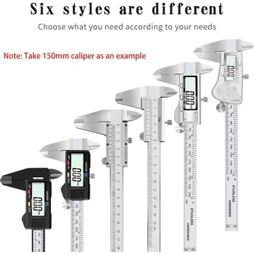Digital Caliper Stainless Steel Electronic Digital Vernier Calipers 6Inch 0-150mm Metal Micrometer Measuring Tool Caliper Gauges