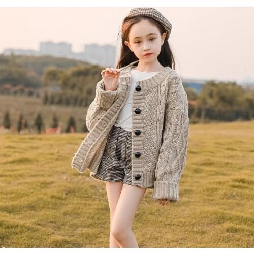 Childrens Sweater Outerwear For Girl Baby Pullover Winter Kids Baby Autumn Knitted Coat Toddler Teen Girls Cardigan Sweater