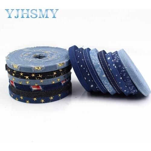 I-19413-983,3/8''(10mm),5yards jumper denim series fabric,tape crafts bow cap accessories and DIY Handmade decorations