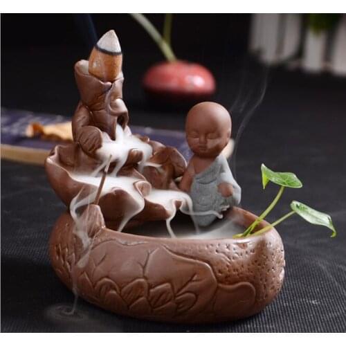 Ceramic Burner Fragrance Lotus Holder Censer Creative Aromatherapy Smoke Backflow Stick Incense Censer
