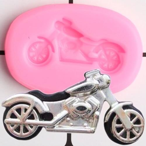 Cool Motorcycle Silicone Mold DIY Party Cupcake Topper Fondant Cake Decorating Tools Candy Resin Clay Chocolate Gumpaste Moulds