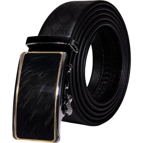 Mens Belt Automatic Buckle Belt Fashon Famous Brand Genuine Leather Belt Luxury Business black Trousers Male Strap DiBanGu