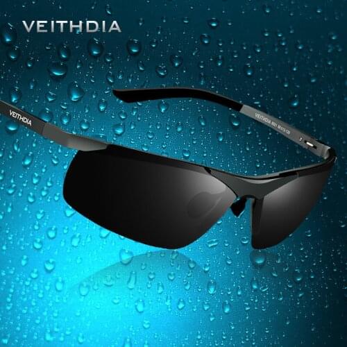 VEITHDIA Brand Alumunum Mens Polarized UV400 Mirror Sunglasses Rimless Rectangle Mens Sun Glasses Eyewear For Men 6501