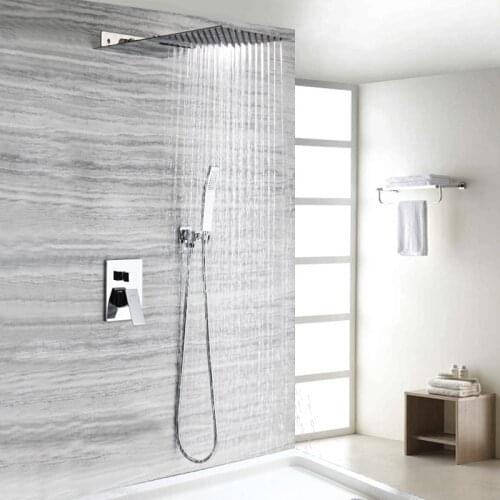 Waterfall Rain Shower Faucet Set Single Handle Cold Hot Mixer Tap Water Spout With Hand Shower For Bathroom Faucet