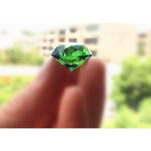 Wholesale Price 20pcs Nice Birthday Party Favor Table Decoration 20mm K9 Sparkle Crystal Glass Green Small Diamonds paperweight