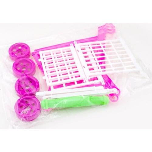 Plastic Simulation Shopping Trolley Cart Shop Basket Kid Pretend Play Toy