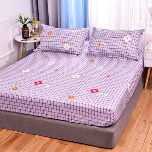 Cotton Cartoon Fitted Sheet Solid Color Mod Bed Cover Soft For King/Queen Size 1.5/1.8M Home Bed Bedding Cover Bedspread