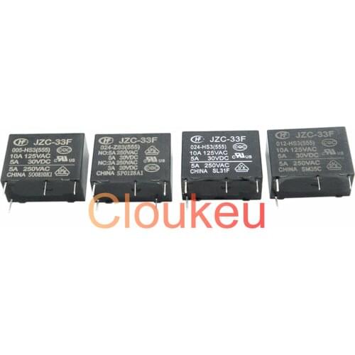 Relay HF33F JZC-33F-005 012 024 -HS3 ZS3 HSL3 5V 12V 24V 5A 4pin 5pin