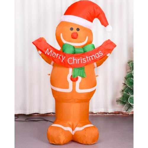 Christmas Inflatable Doll 150cm Ginger Man Cookies Inflatable Christmas Indoor Outdoor Decorations Party Props Toy