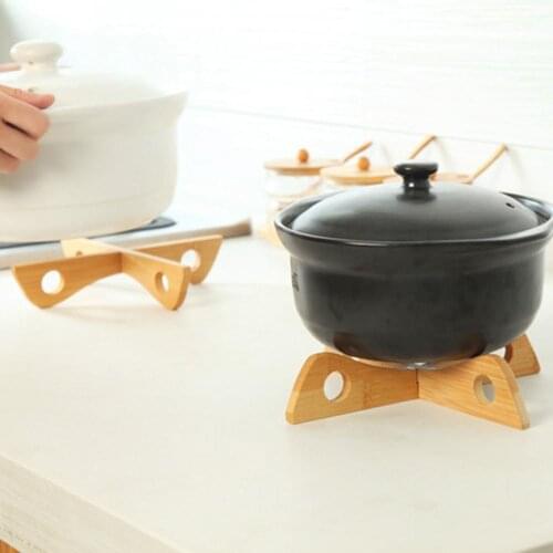Detachable Wooden Heat Insulation Rack Mat Pot Holder for Kitchen Tableware Кухонные принадлежности Kitchen Cooking Utensil