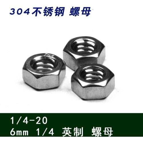 Tripod surveillance camera 304 stainless steel M6 fixing nut M6 1/4-20 6mm inch nut bolt
