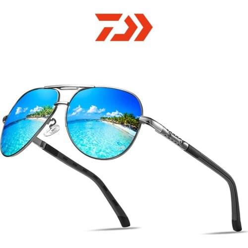DAIWA New Metal Fishing UV Protection Sunglasses Mens Classic Retro Polarized Sunglasses Outdoor Driving Fashion Sunglasses