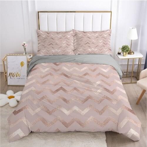 Modern Bedding Sets Duvet Cover Set Quilt/Comforter/Blanket Covers Pillowcase Pink 3D Custom King Queen Full Size Bed Linen