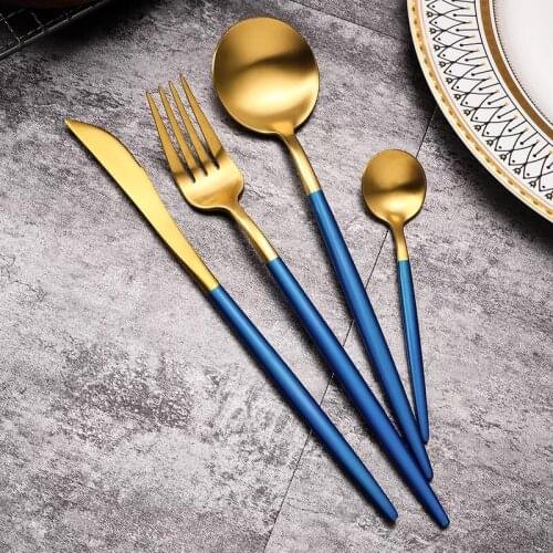 Tableware Set Stainless Steel Cutlery Set Western Food Tableware Luxury Fork Teaspoon Knife Cutlery Set Fork Spoon