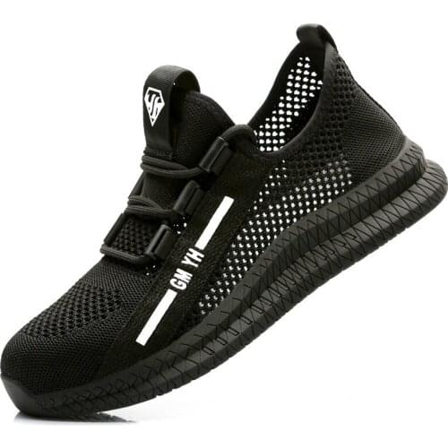 Light Work Safety Shoes for Men Summer Indestructible Boots Working Steel Toe Anti-Smashing Construction Safety Work Sneakers