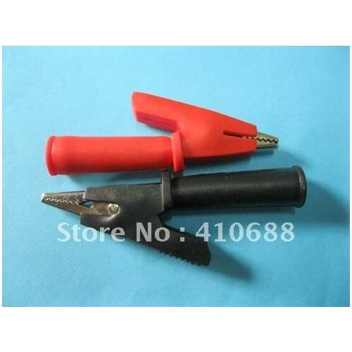 5mm Copper Alligator Test Clip Insulate Clamp Red & Black 6 Pcs per lot Hot Sale High Quality