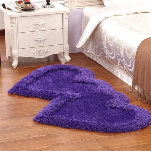 Carpet thick stretch silk double heart figure bedroom Mat tea table bed cushion absorbent pad wedding products