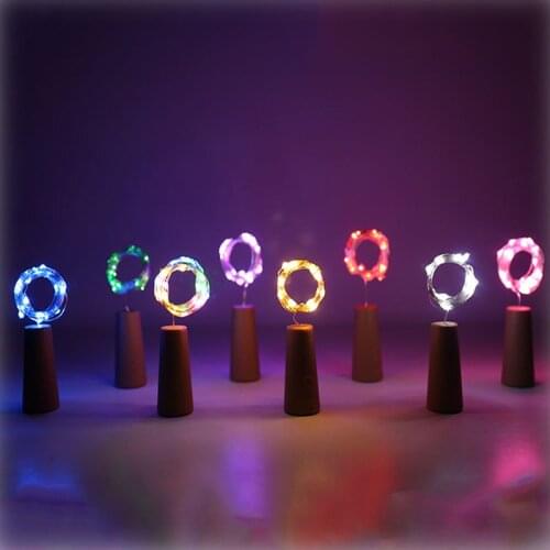 Chkok Room Decoration LED Copper Wire Light String Fairy Garland Light Wine Bottle Cork Copper Wire Light Christmas String Light