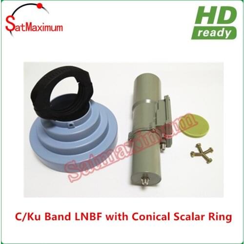 Universal Ku Band & 5150MHz C Band LNBF combo C/Ku band LNB Intergrated With Conical Scalar Ring & Lnb Holder Bracket