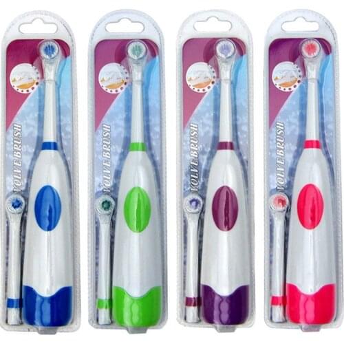 Adult Rotating Anti Slip Waterproof Electric Toothbrush with 2 Brush Heads Automatic Tooth Brush Oral Hygiene Dental Care
