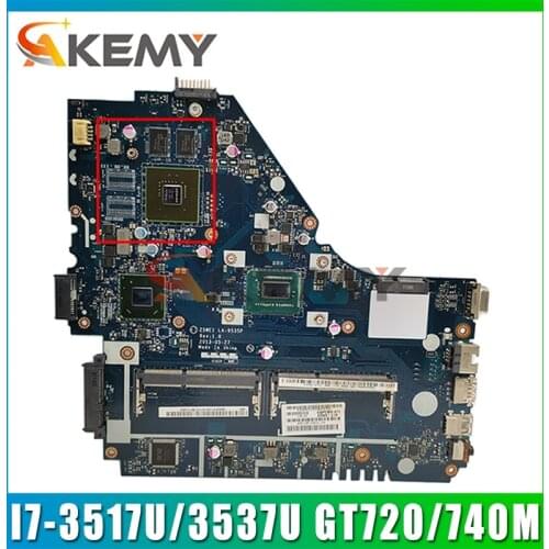 Z5WE1 LA-9535P MB For Acer E1-530 E1-570 E1-570G Laptop Motherboard W/ GT720/740M GPU I7-3517U/3537U CPU DDR3 Mainboard