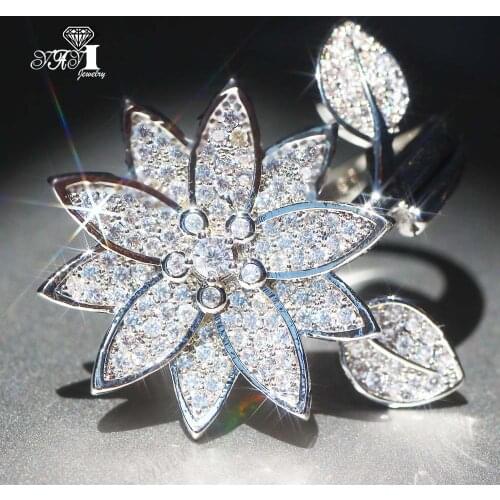 YaYI Jewelry Princess Cut 9.6 CT White Zircon Silver Color Engagement Rings wedding Heart Rings Girls Party adjustable Rings