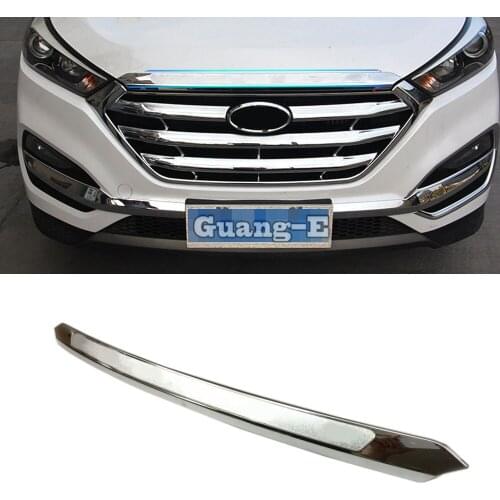 For Hyundai Tucson 2015 2016 2017 2018 1pcs car garnish cover ABS Chrome front engine Machine grille upper hood lid trim lamp