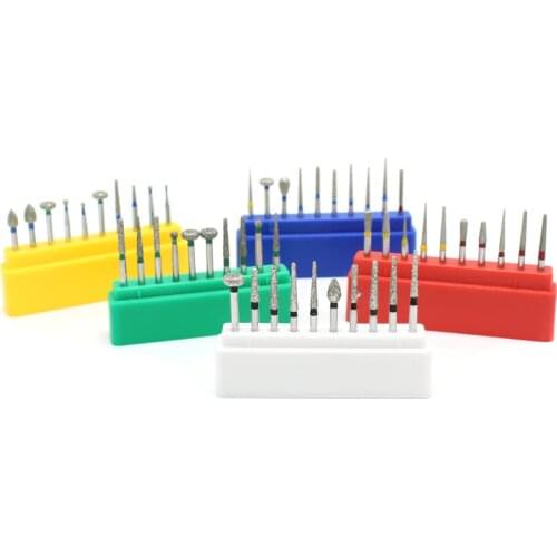 10Pcs/Set Dental Diamond Burs Drill Dental Burs Dia-burs for High Speed Handpiece Dental Lab Dentist Tools Instrument