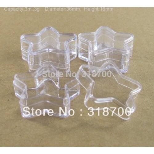 100pcs 5g Refillable Empty Star Clear Make Up Cream Jar pot containers 5cc Cosmetic Packing