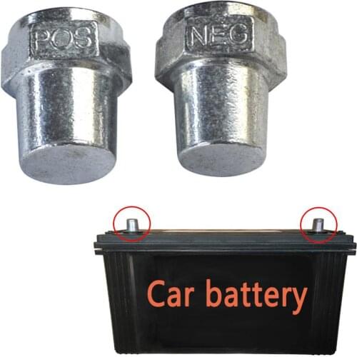 2pcs Car Alloy Positive Negative Battery Top Post Terminal Adapter Converter Connector