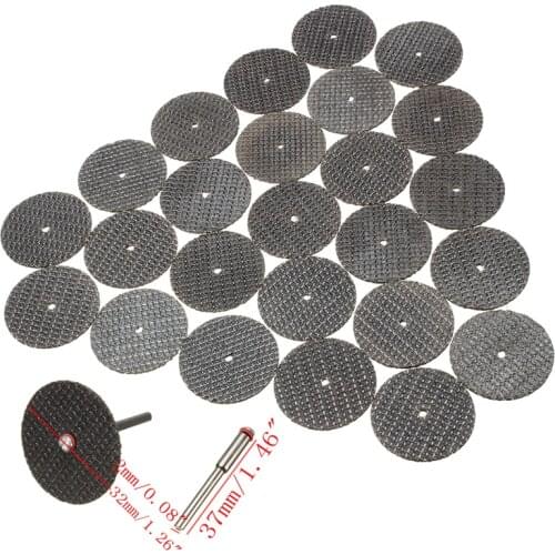 25Pcs Resin Cutting Wheel Discs 32mm Kit Set + 1pc Mandrel For Rotary Tool