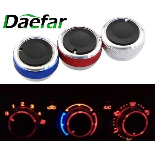 3pcs per set Aluminum Alloy Car Styling Air Conditioning Knob AC Knob Heat Control Switch Button Knob For Ford Focus MK2 MK3