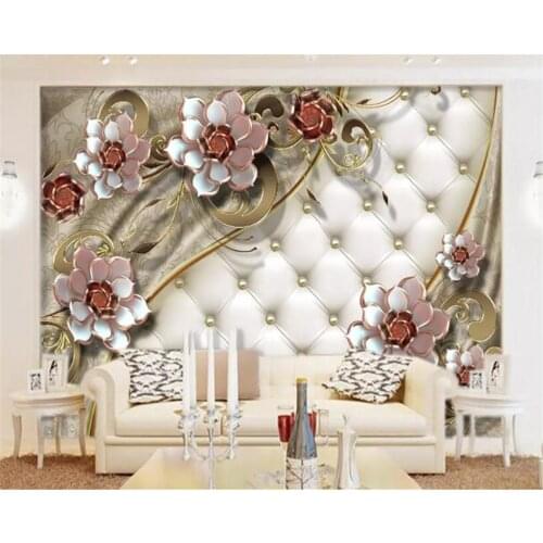 Beibehang wallpaper 3d on the wall Exquisite luxury rose soft envelope three-dimensional flower wallpaper wall decoration mural