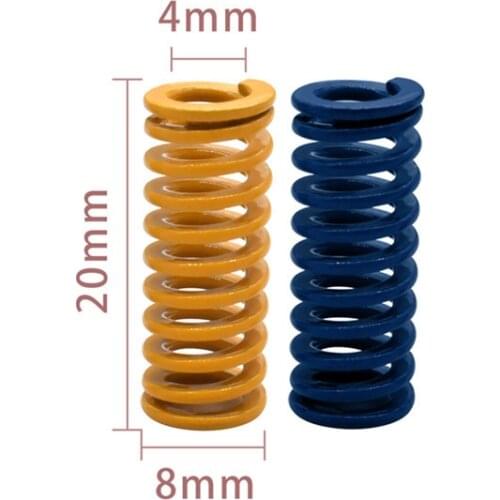 4pcs Orange High Strength Superalloy Steel Die Spring height 20mm OD 8mm For Heated bed CREALITY Ender3 Pro 3D Printer Parts