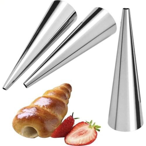 5Pcs Spiral Croissants Molds Conical Tube Cone Roll Moulds Cream Horn Mould Pastry Mold Cookie Dessert Home Kitchen Baking Tool