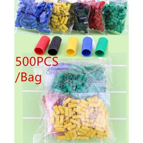 500Pcs length 10mm Polyolefin Halogen-Free Heat Shrink Tube Tubing Sleeving Wrap Wire Cable Kit H Style Red Yellow Blue Black G