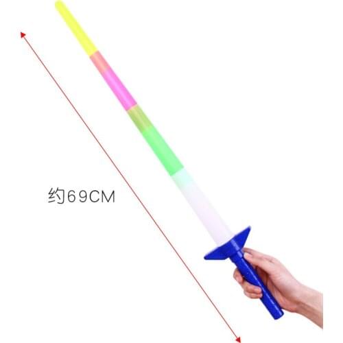 69cm large four-bar light-emitting stick shrink stick colorful flash rod four-section telescopic fluorescent stick holiday props