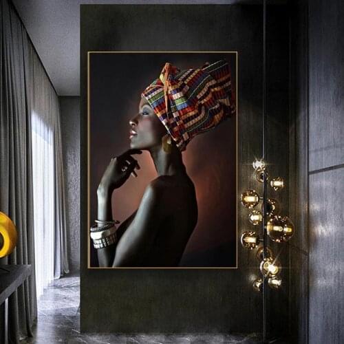 African Black Woman Graffiti Art Posters and Prints Abstract African Girl Canvas Paintings Wall Art Pictures Wall Decor Painting