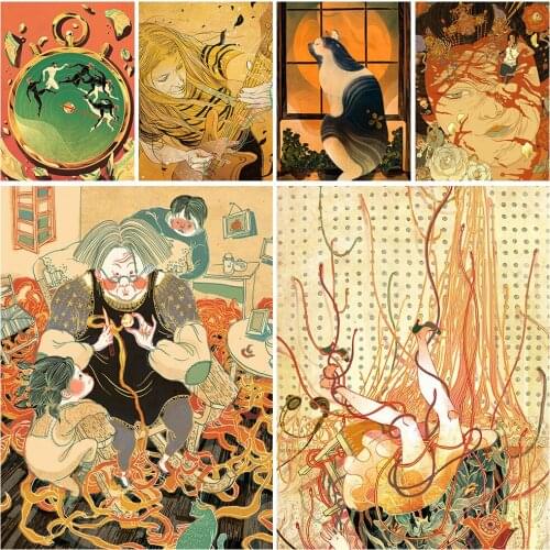 Diamond Painting 5D DIY Warm Color Illustration Rhinestone Inlaid Exquisite Home Handmade Decorative Painting Can Be Customized