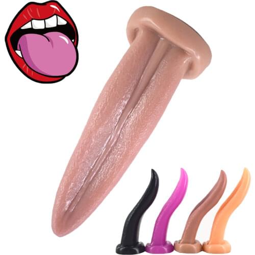 Anal plug realistic tongue butt plug g-spot stimulate skin color sex toys oral sex erotic products rough surface sex shop