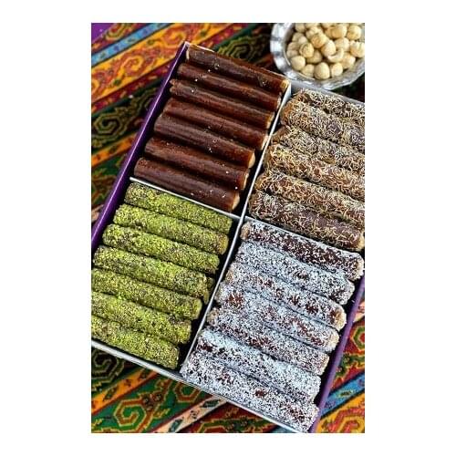 Birsalkım Pistachio Hazelnut Coconut Shredded Wheat with Hazelnut Paste Roll Rolled Fruit Pulp 500 g AltınSeries